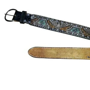 Vintage Personalized "Jim" Tooled Painted Leather Belt